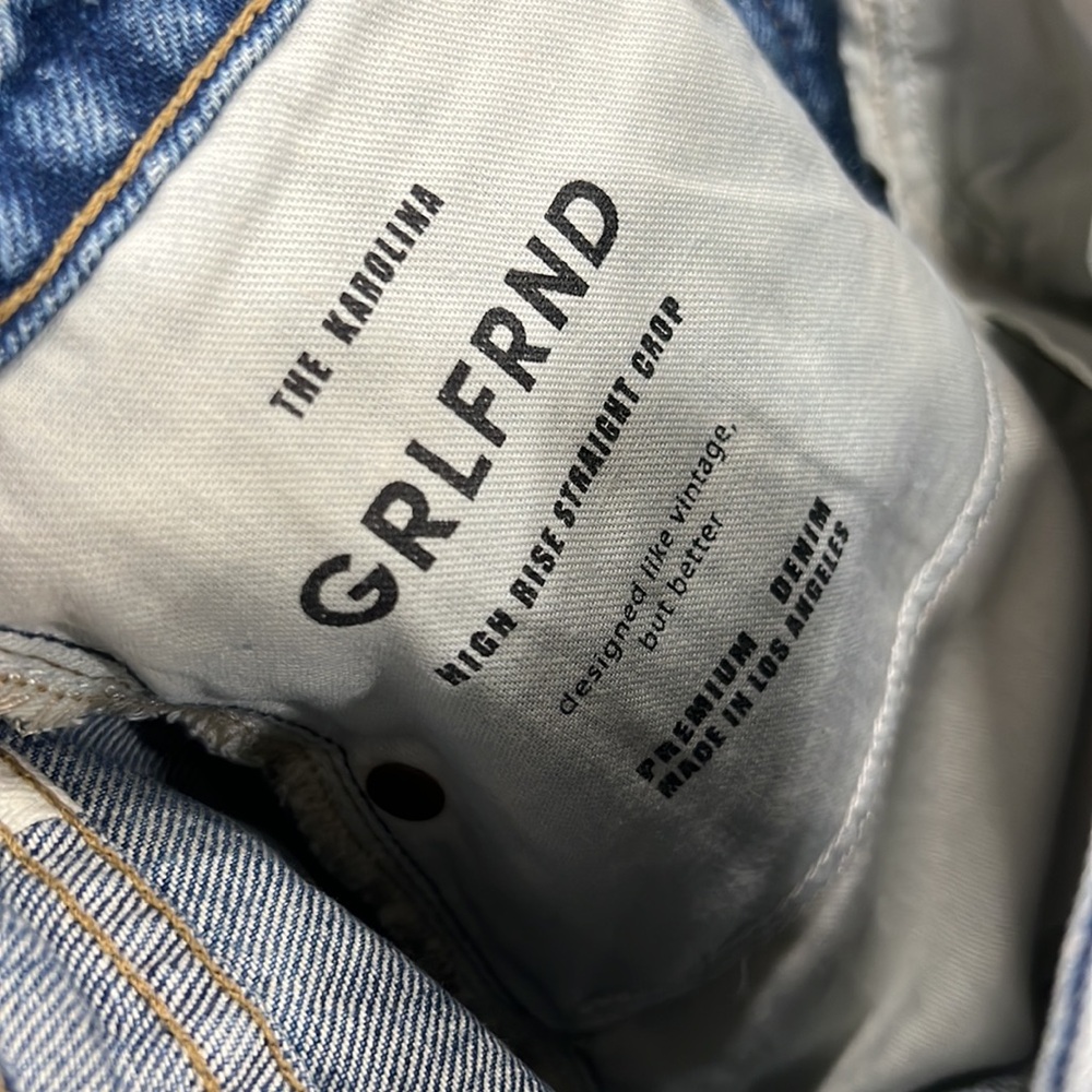 GRLFRND Karolina High Rise Straight crop jeans in La Playa SZ 26 - Picture 8 of 11